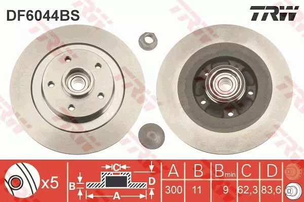 Trw DF6044BS Тормозные диски