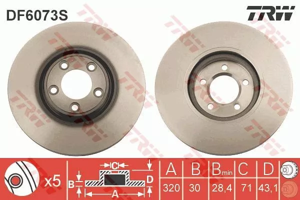 TRW DF6073S Тормозные диски