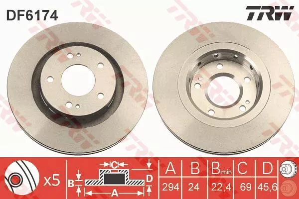 TRW DF6174 Тормозные диски