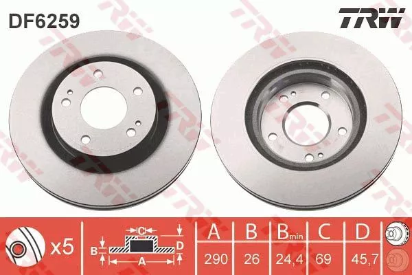 Trw DF6259 Тормозные диски