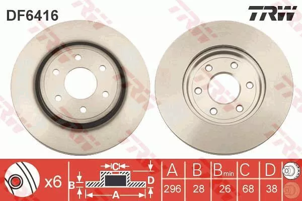 Trw DF6416 Тормозные диски