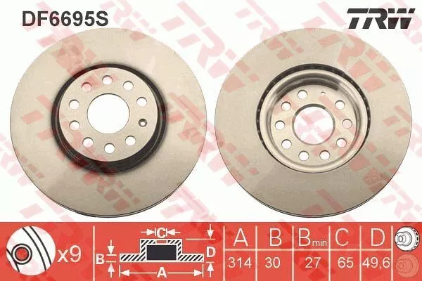 Trw DF6695S Тормозные диски
