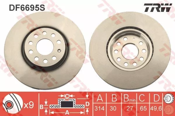 Trw DF6695S Тормозные диски