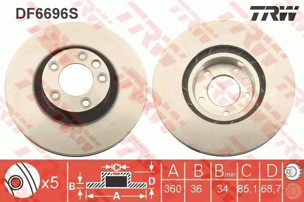 Trw DF6696S Тормозные диски