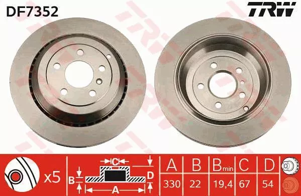 Trw DF7352 Тормозные диски