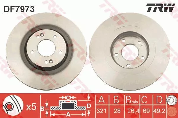 Trw DF7973 Тормозные диски