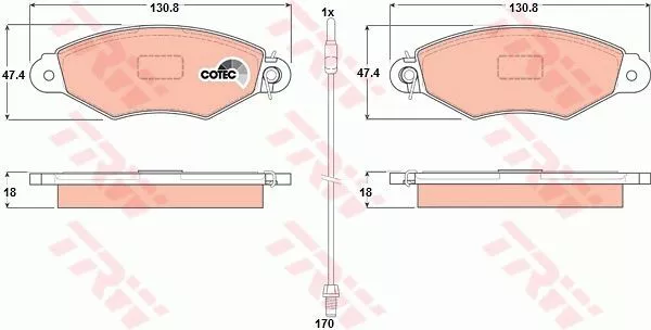 Trw GDB1402 Тормозные колодки