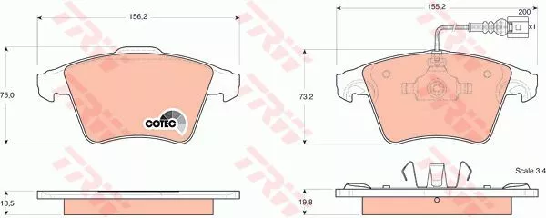 Trw GDB1555 Тормозные колодки