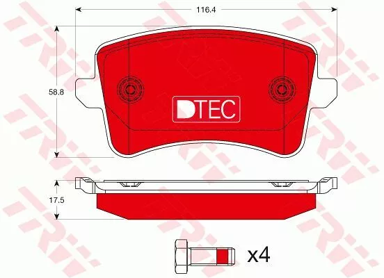 Trw GDB1765DTE Тормозные колодки