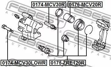 Febest 0175-ZRE120R Ремкомплект тормозного суппорта