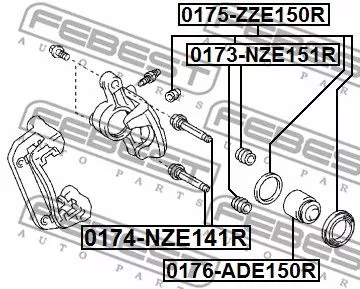 Febest 0175-ZZE150R Ремкомплект тормозного суппорта