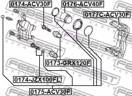 Febest 0177C-ACV30F Ремкомплект тормозного суппорта