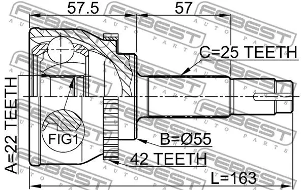 Febest 0210-060A42 ШРУС