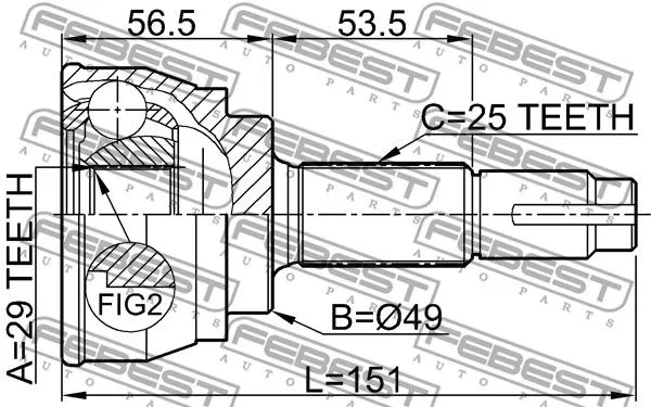 Febest 0210-084 ШРУС