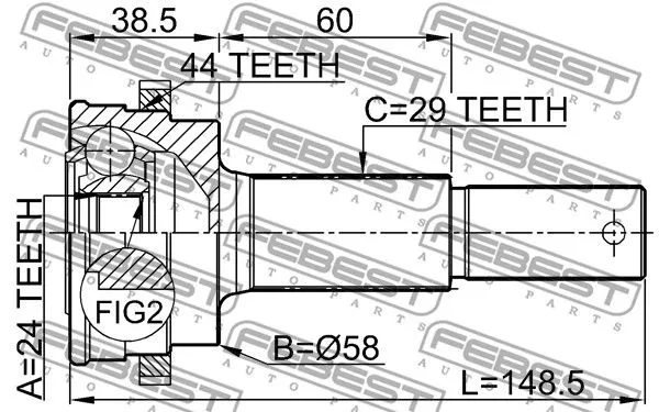 Febest 0210-T30RA44 ШРКШ