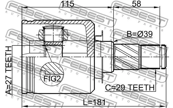 Febest 0211-J32LH ШРКШ