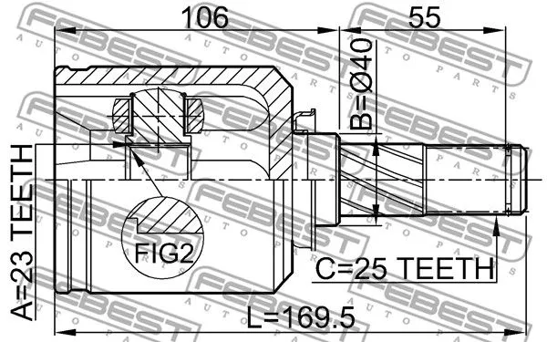 Febest 0211-V10RH ШРУС