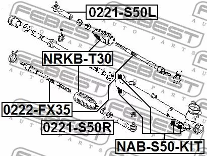Febest 0221-S50R Накінечник рульової тяги