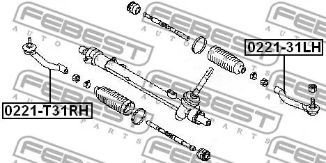 Febest 0221-T31RH Наконечник рулевой тяги