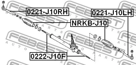 Febest 0222-J10F Рульова тяга