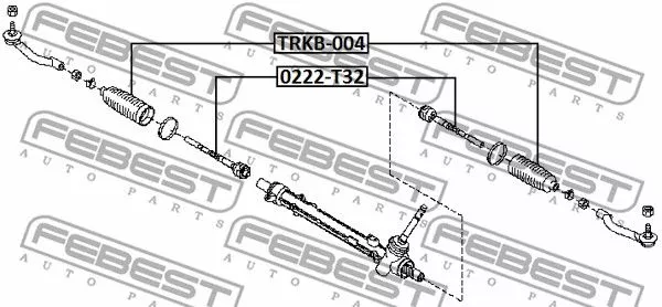 Febest 0222-T32 Рульова тяга