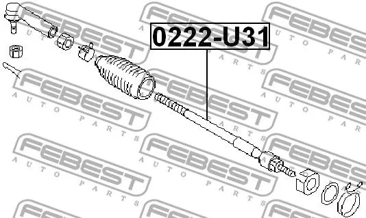Febest 0222-U31 Рульова тяга