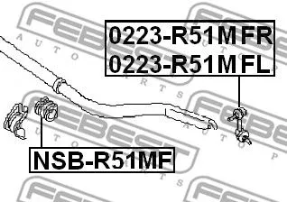 Febest 0223-R51MFL Стійка стабілізатора
