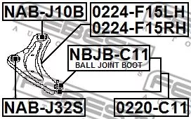 Febest 0224-F15LH Рычаг подвески