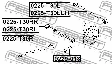 Febest 0225-T30RL Рычаг подвески