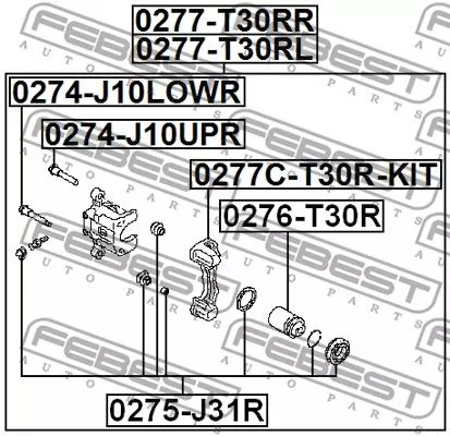 Febest 0277C-T30R-KIT Ремкомплект тормозного суппорта