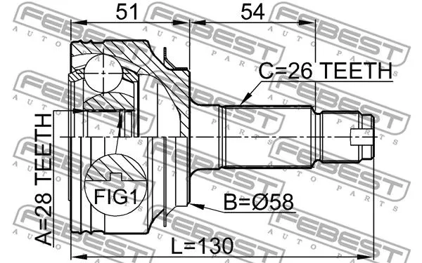 Febest 0310-FDAT ШРУС