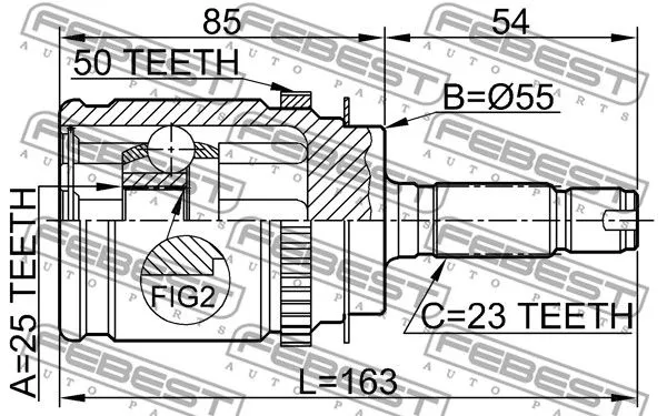 Febest 0310-RD1RA50 ШРУС