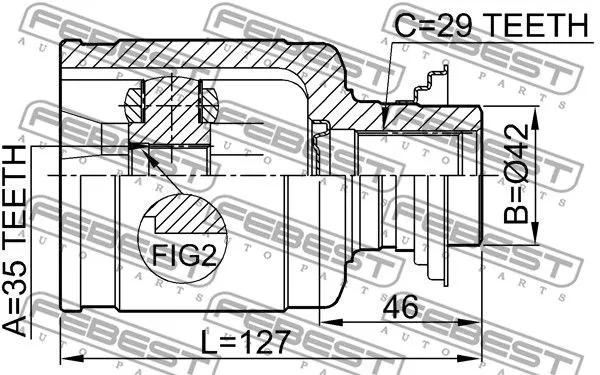 Febest 0311-YD2RH ШРУС