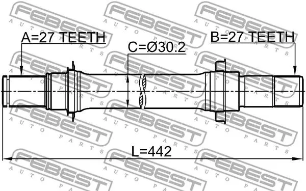 Febest 0312-CL7ATRH Полуось