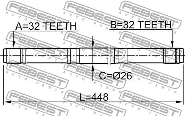 Febest 0312-RD1RH Напіввісь