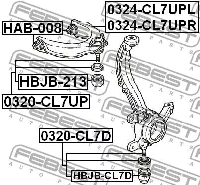 Febest 0320-CL7D Шаровая опора