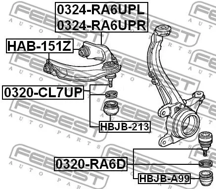 Febest 0320-RA6D Кульова опора