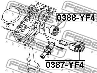 Febest 0387-YF4 Ролик натяжителя ремня ГРМ