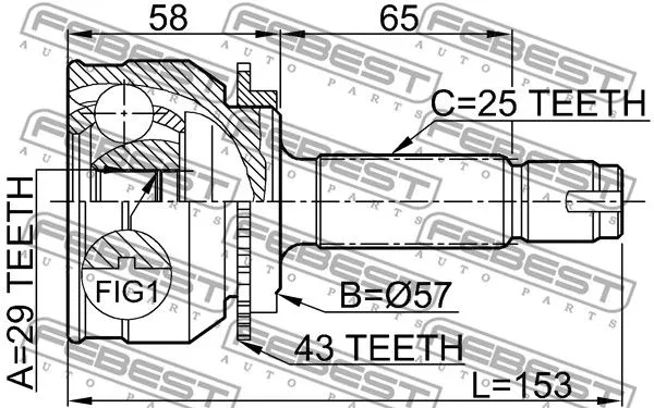 Febest 0410-038A43 ШРУС