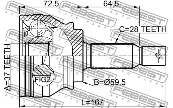 Febest 0410-CW6 ШРУС