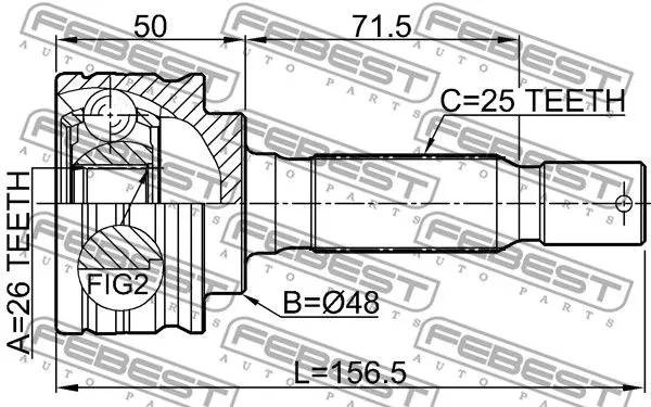 Febest 0410-GA2RR ШРУС