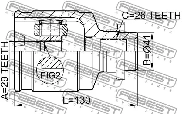 Febest 0411-CU204WD ШРУС