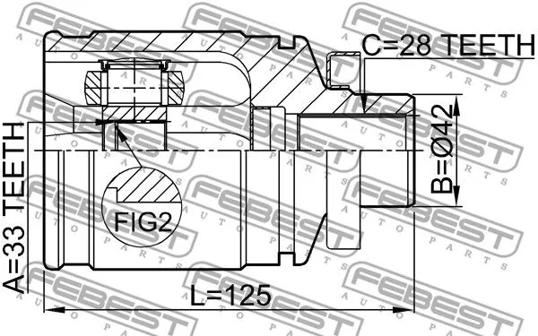 Febest 0411-CU20RH ШРУС