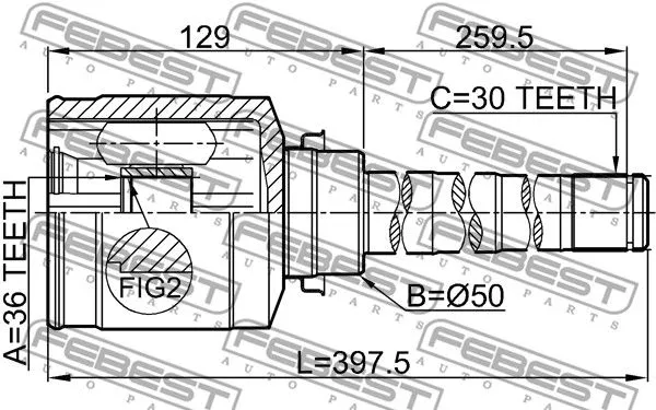 Febest 0411-CW6WRH ШРУС