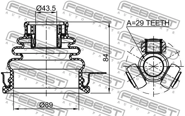 Febest 0411-DALH ШРУС