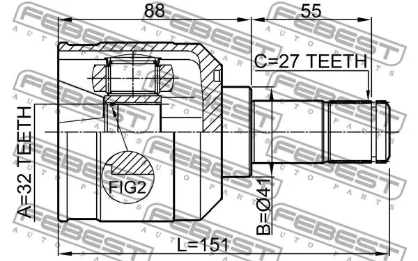 Febest 0411-DJ24 ШРУС