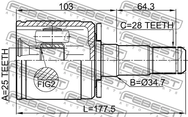 Febest 0411-PD4WLH ШРУС