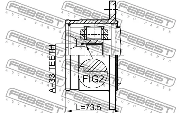 Febest 0411-V75RH ШРУС
