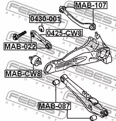 Febest 0425-CW8 Рычаг подвески