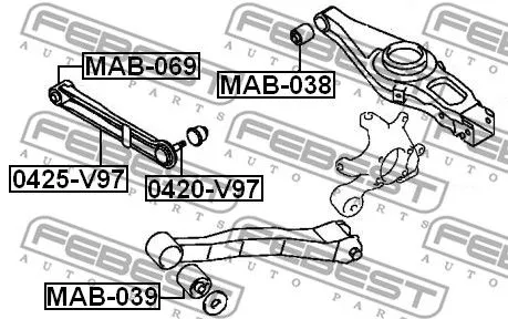 Febest 0425-V97 Рычаг подвески